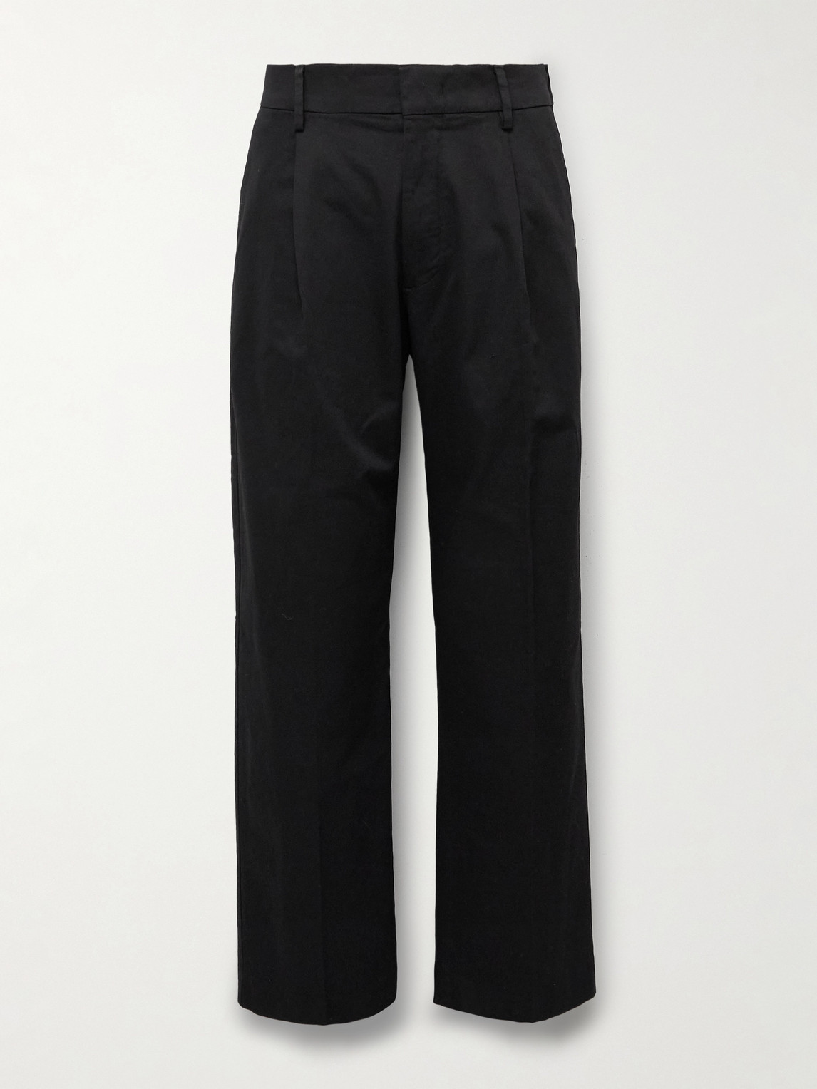 NN07 Kay 1420 Wide-Leg Pleated Organic Cotton-Blend Twill Trousers - Men