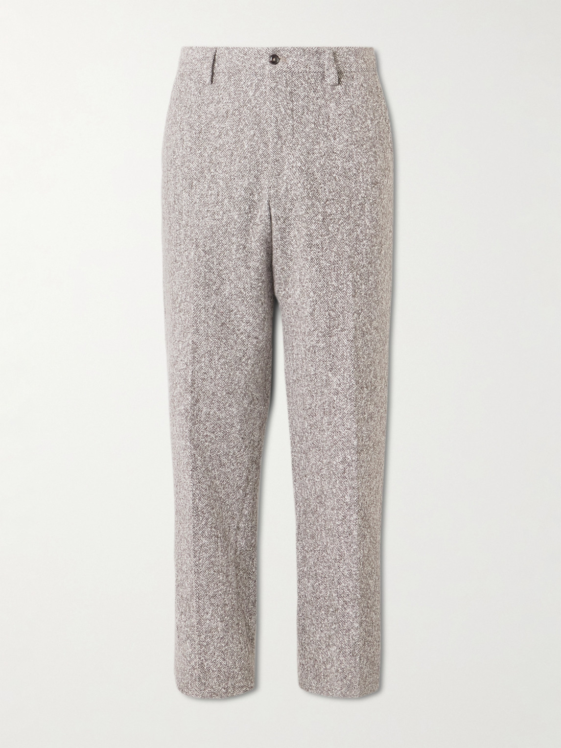 Nn07 Paw 1087 Straight-leg Recycled-herringbone Suit Trousers In Gray
