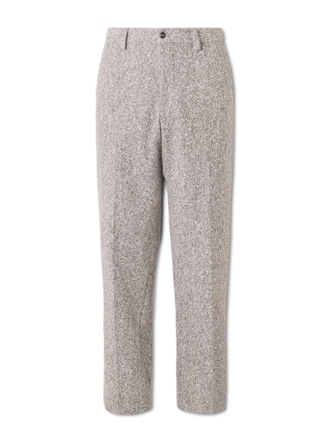 Nn07 Paw 1087 Straight-leg Recycled-herringbone Suit Trousers In Gray