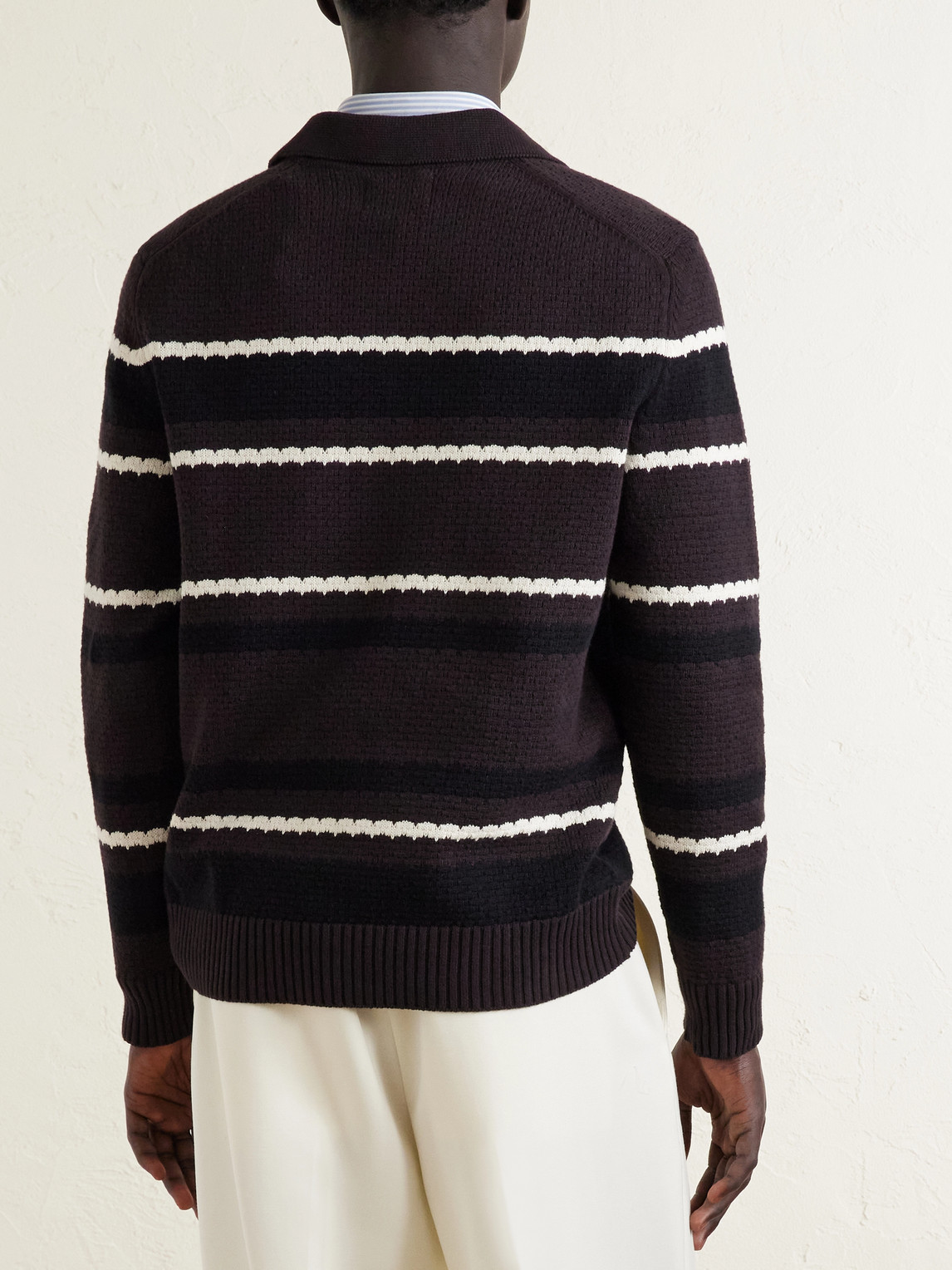 Alfie 60019 Striped Organic Cotton Polo Shirt
