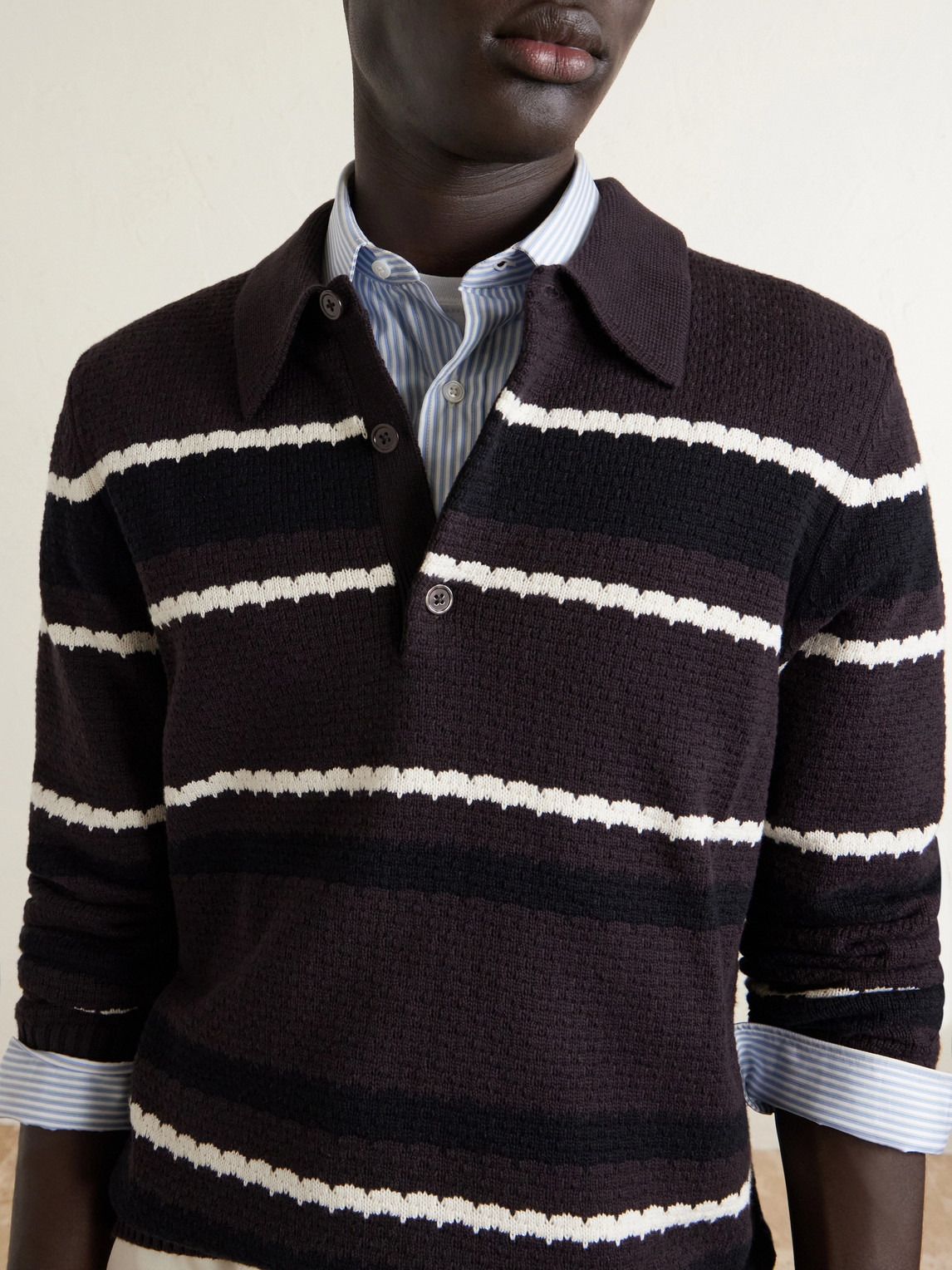 Alfie 60019 Striped Organic Cotton Polo Shirt