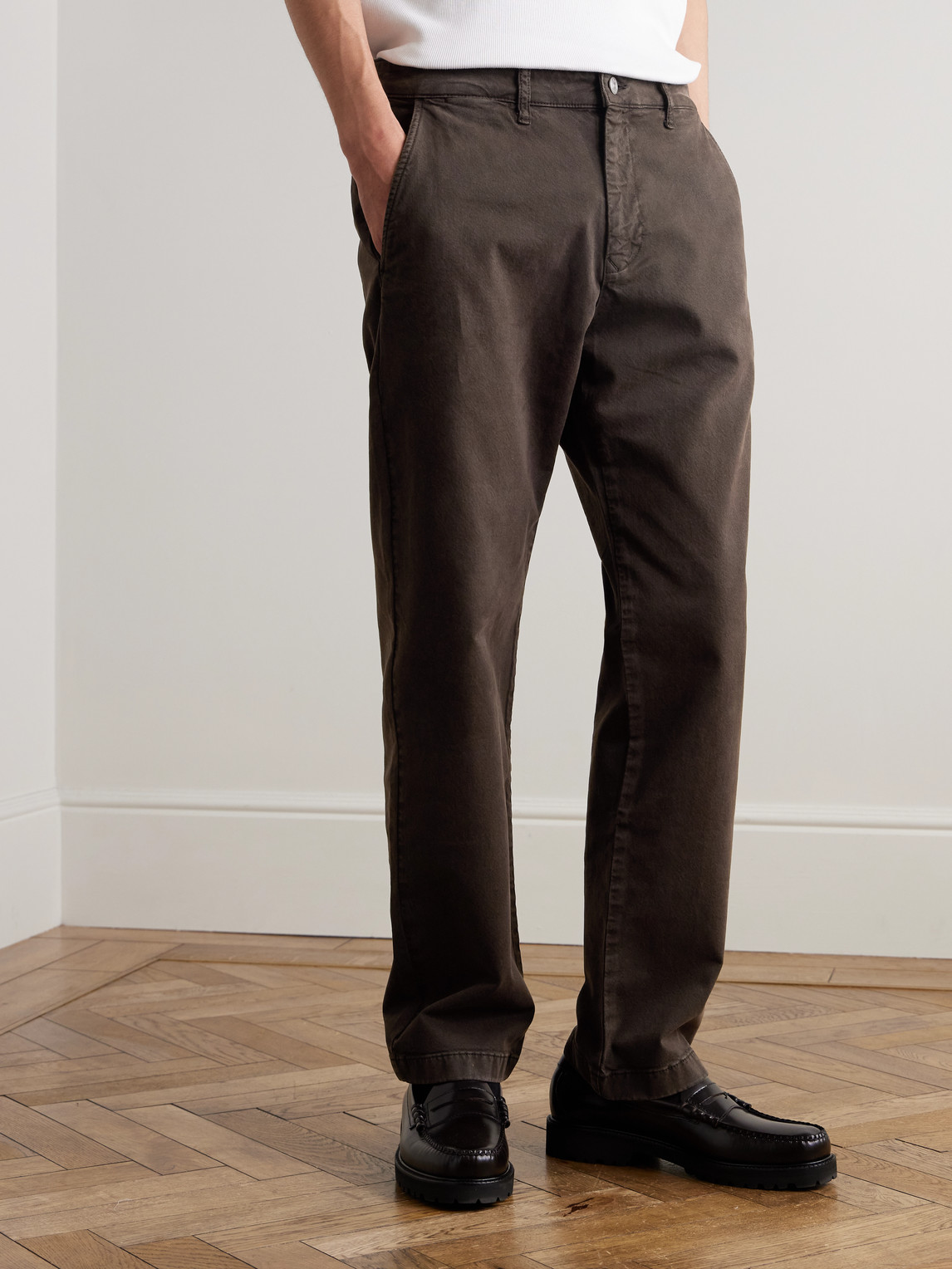 Aden 1923 Straight-Leg Organic Cotton-Blend Twill Trousers