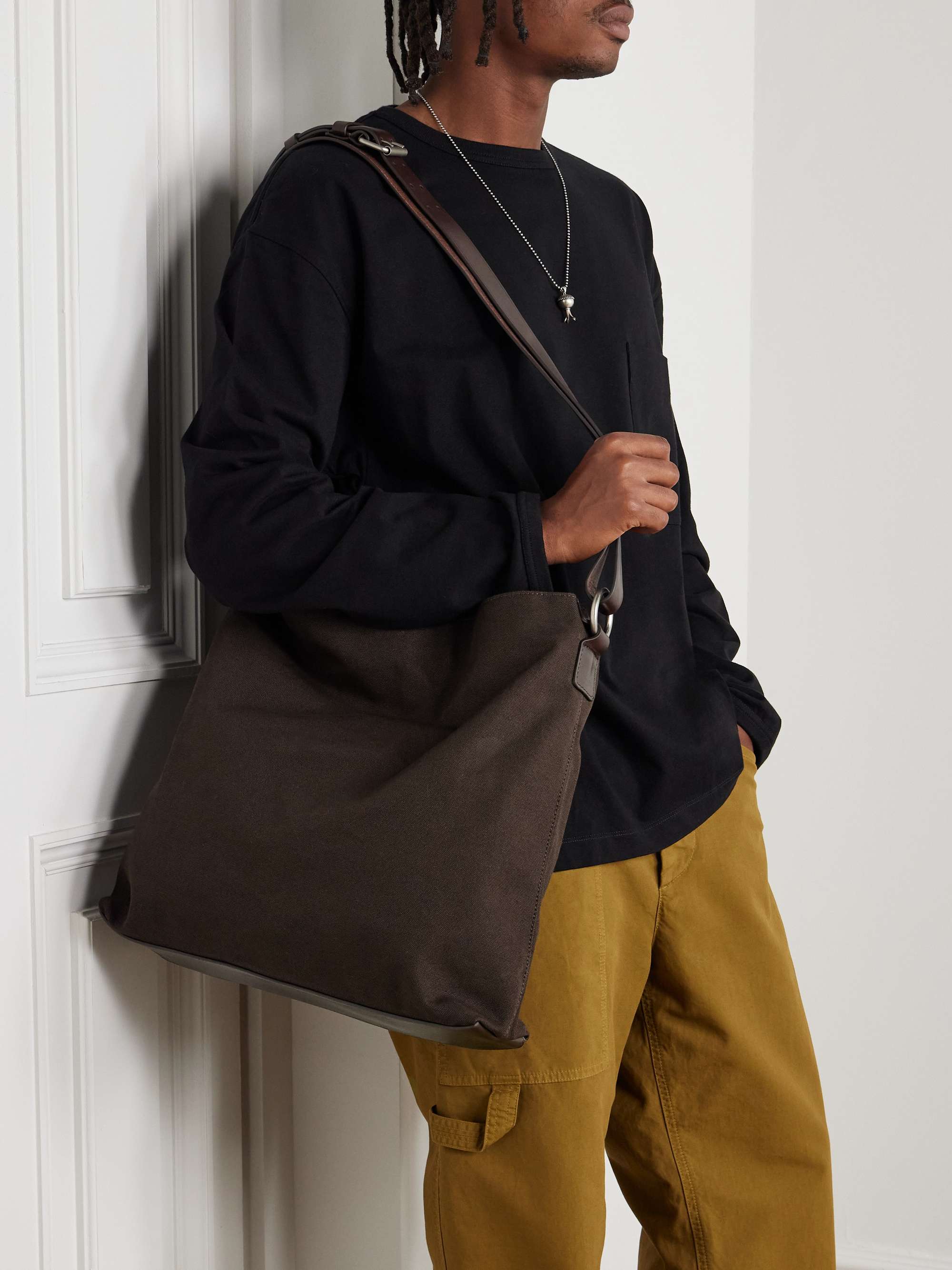 DRIES VAN NOTEN コットンキャンバス メッセンジャーバッグ
