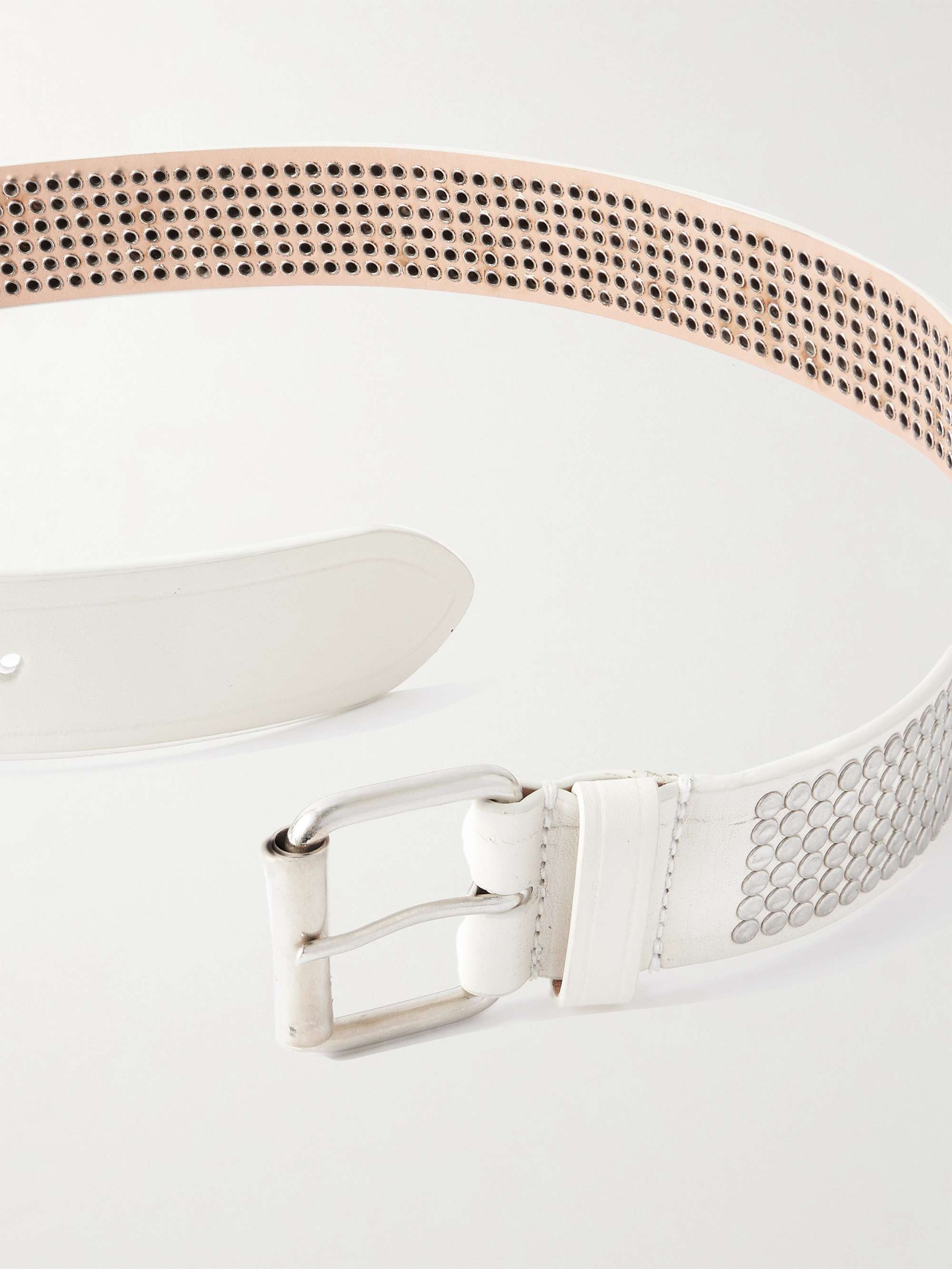 DRIES VAN NOTEN 4cm Studded Leather Belt for Men | MR PORTER