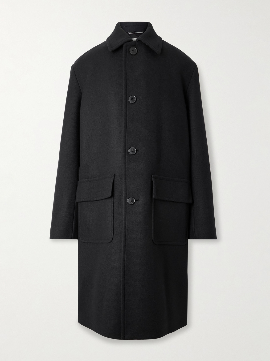 Dries Van Noten Wool-blend Twill Coat In Black