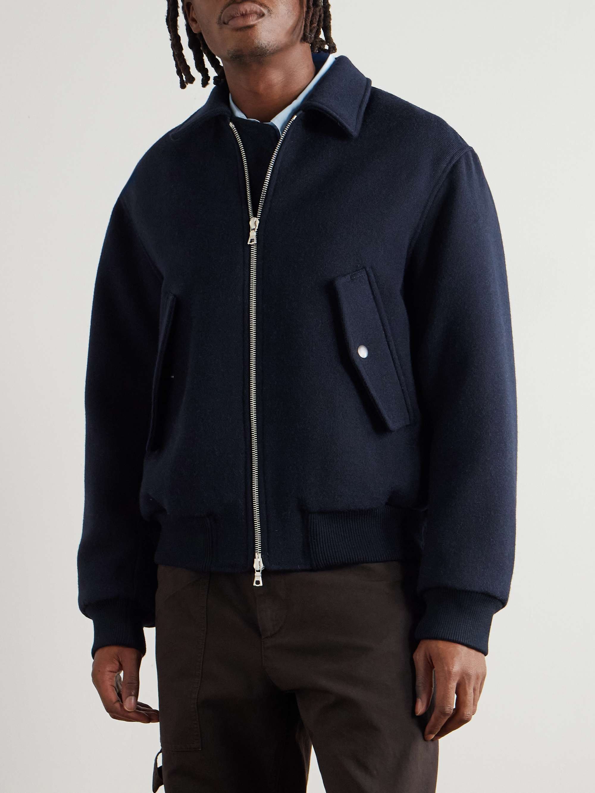 DRIES VAN NOTENネイビー ウール ピーコートVALLEYMILLS DRIES VAN NOTENネイビー ウール ピーコートVALLEYMILLS Dries