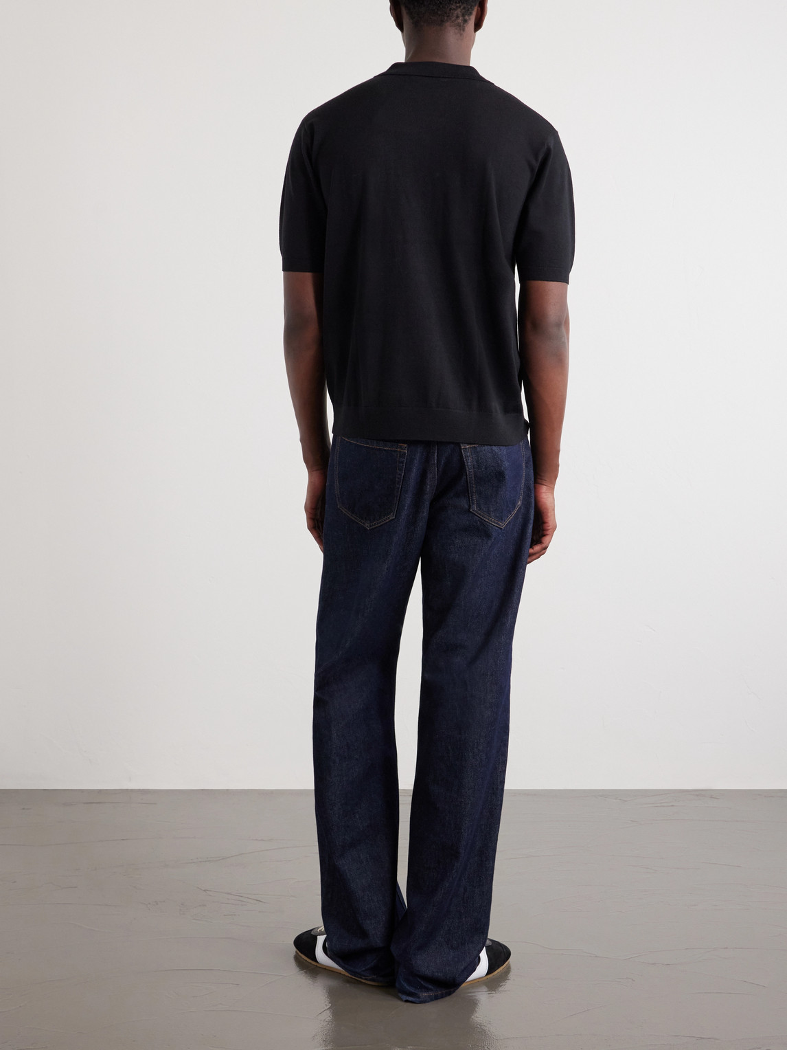  Dries Van Noten - Merino Wool Polo Shirt - Men - Black - S 