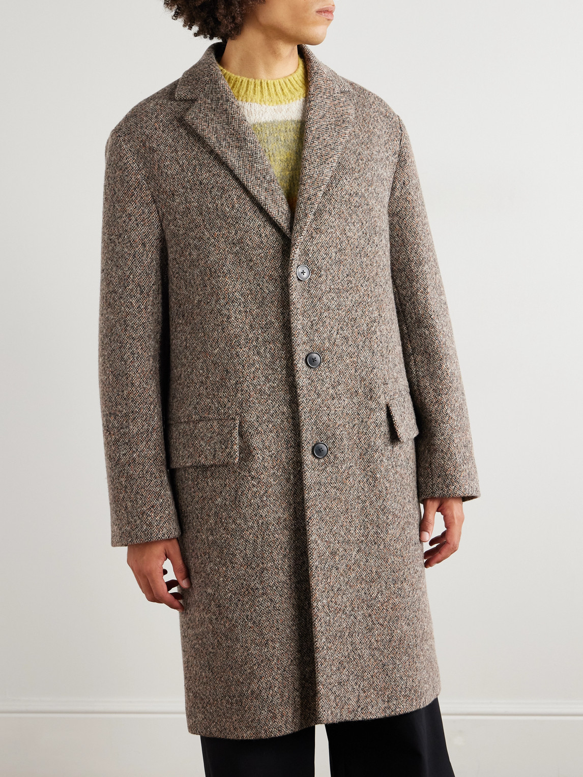  Dries Van Noten - Wool-blend Tweed Overcoat - Men - Brown - M 