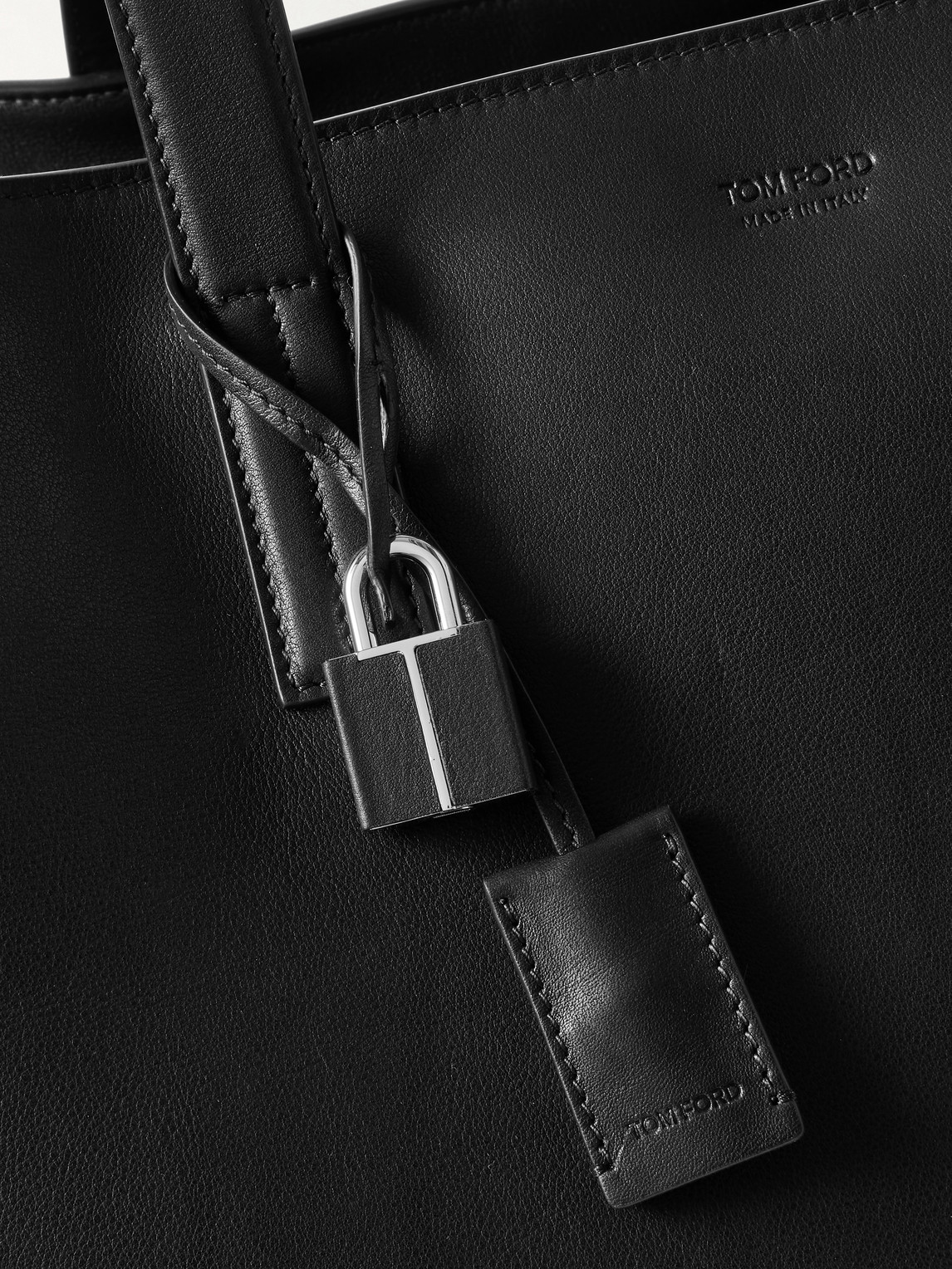  Tom Ford - Logo-debossed Leather Tote Bag - Men - Black 