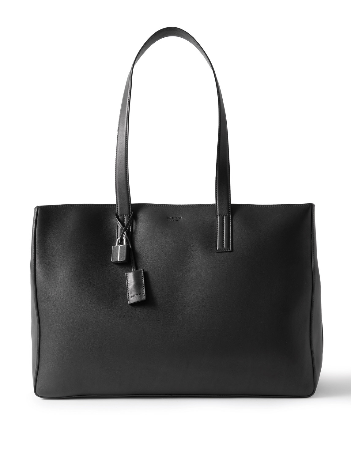 Tom Ford Logo-debossed Leather Tote Bag In Black