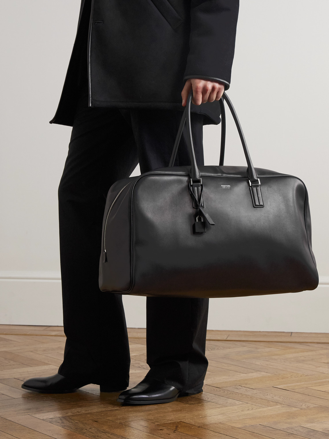 Logo-Print Leather Weekend Bag — 2