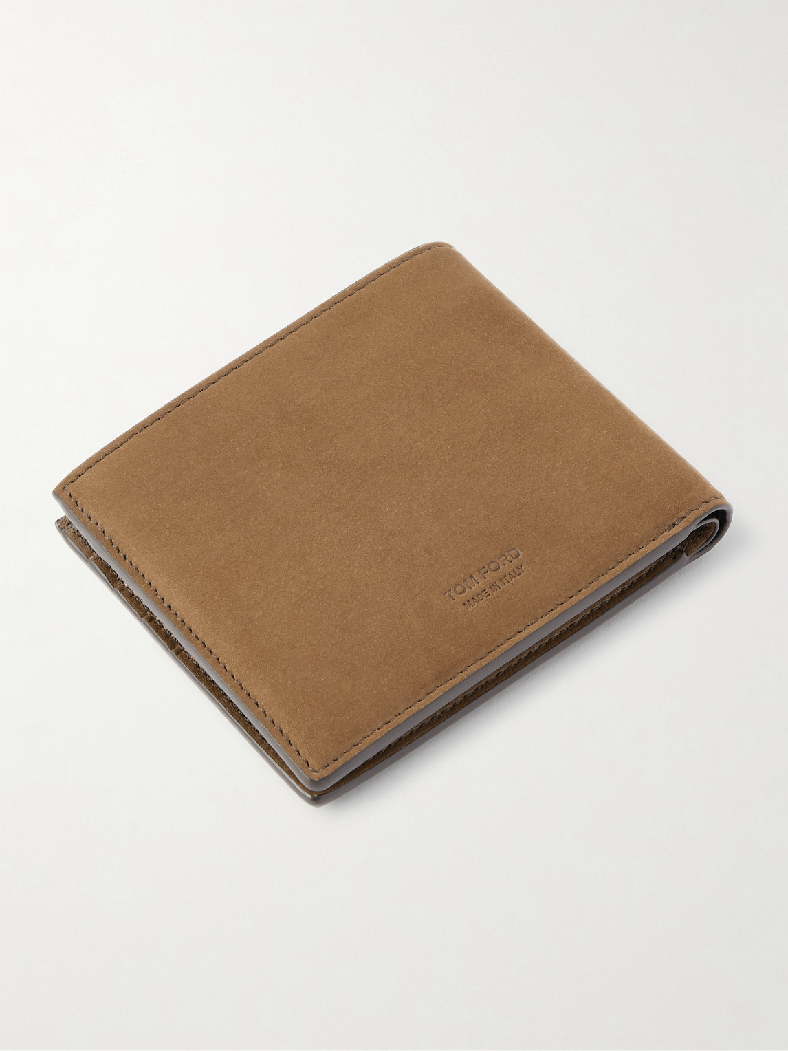 Tom Ford Nubuck Billfold Wallet In Brown