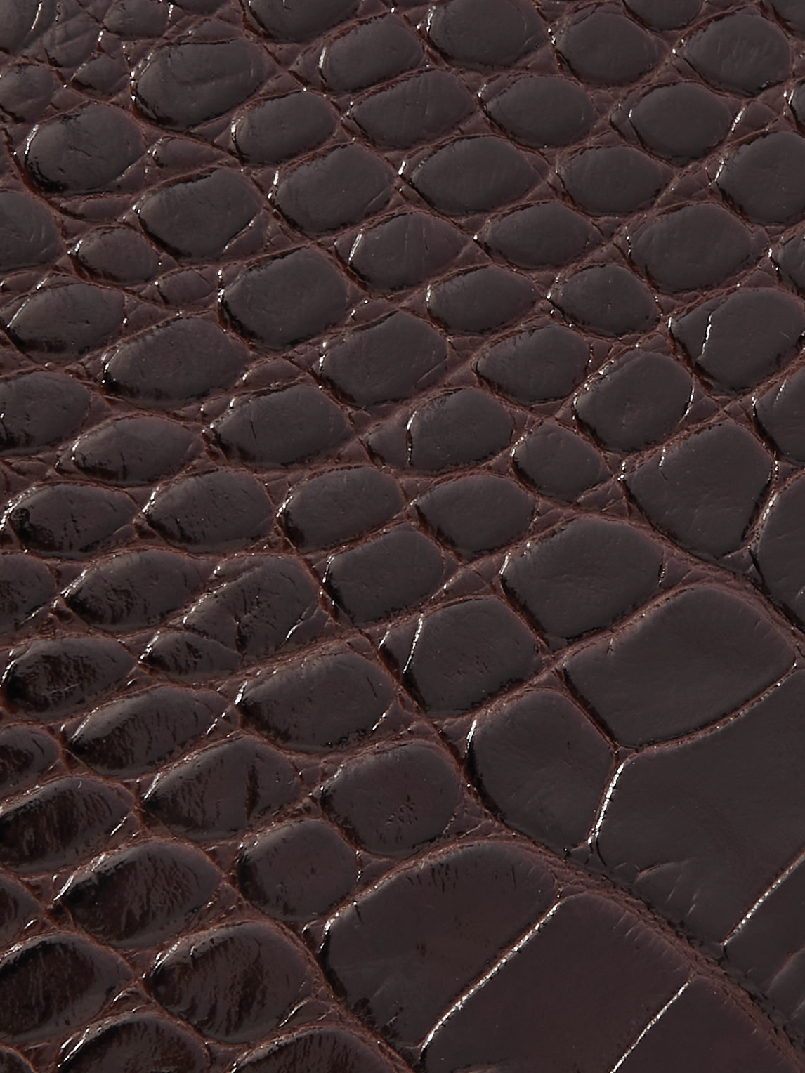 Tom Ford Croc-effect Leather Billfold Wallet In Brown