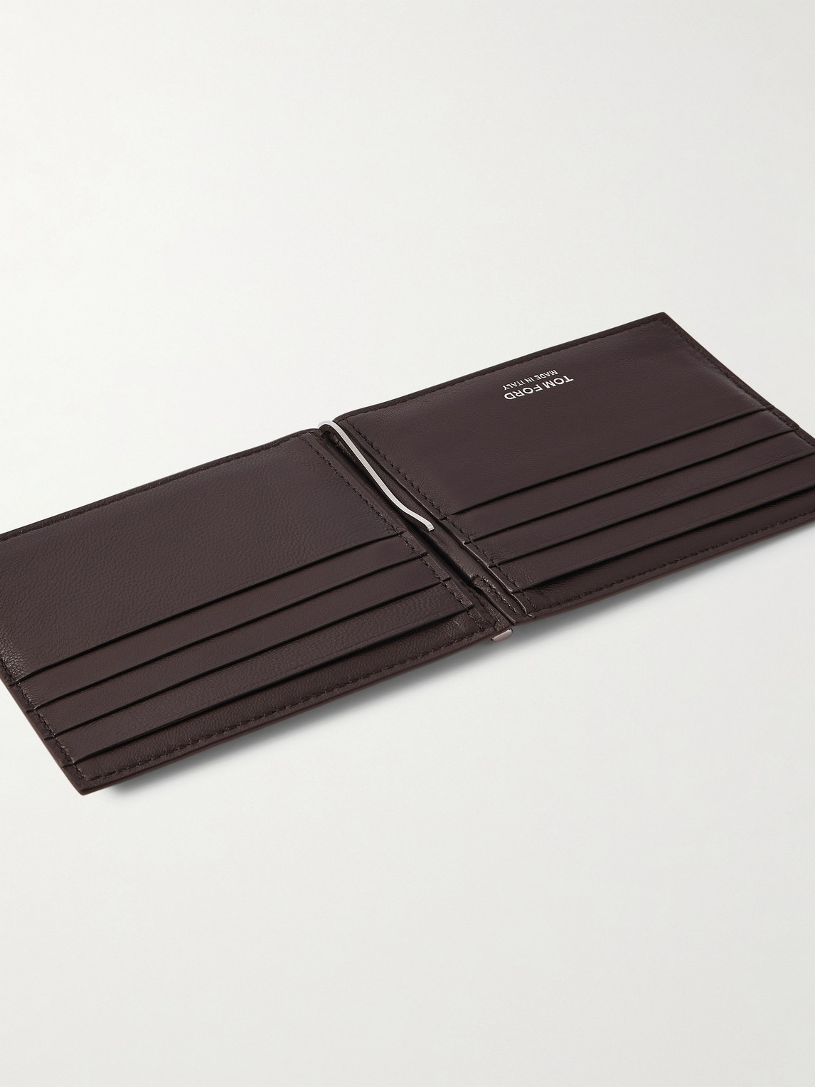 Tom Ford Croc-effect Leather Billfold Wallet In Brown