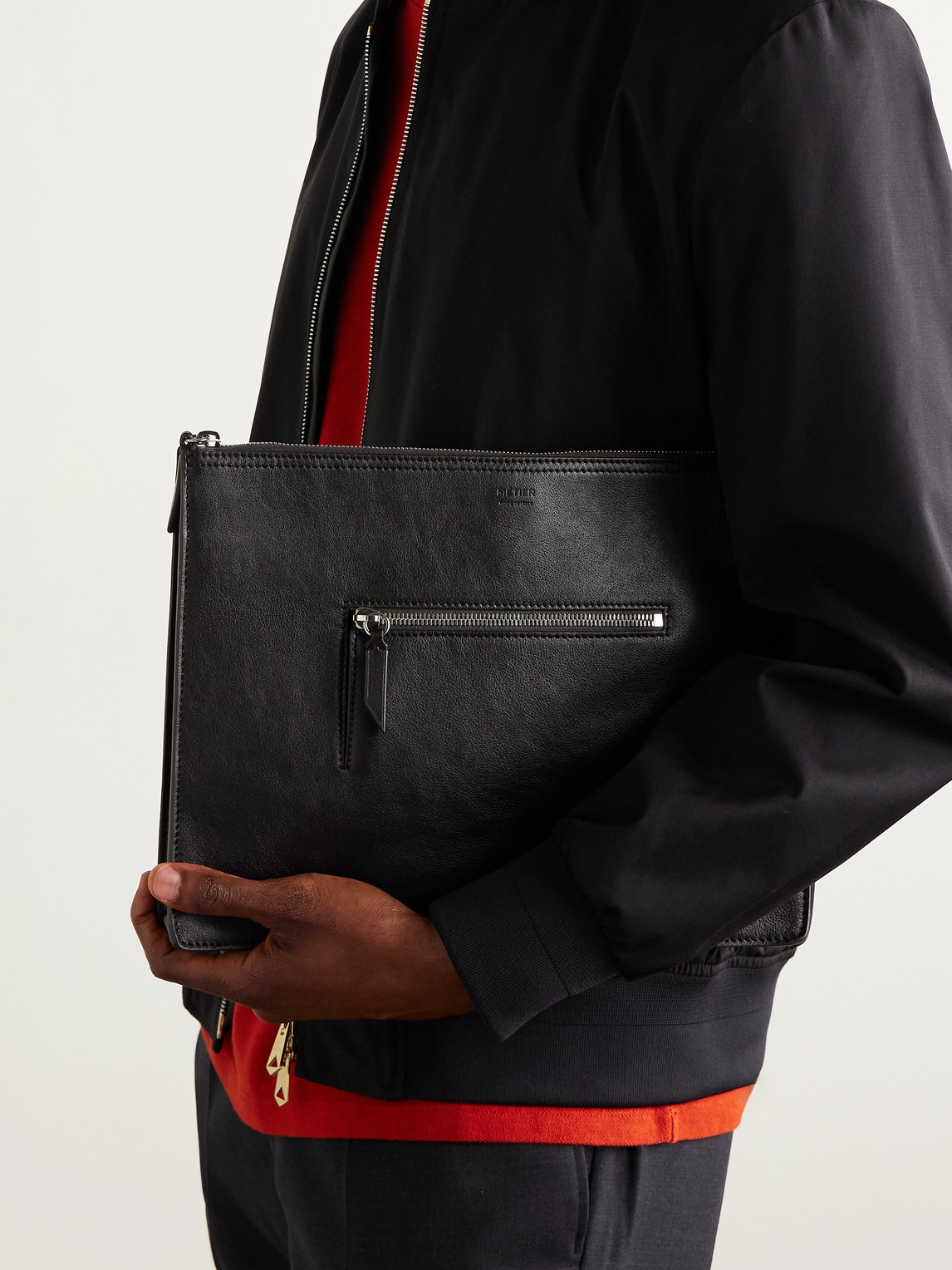 Metier Full-grain Leather Document Holder In Black