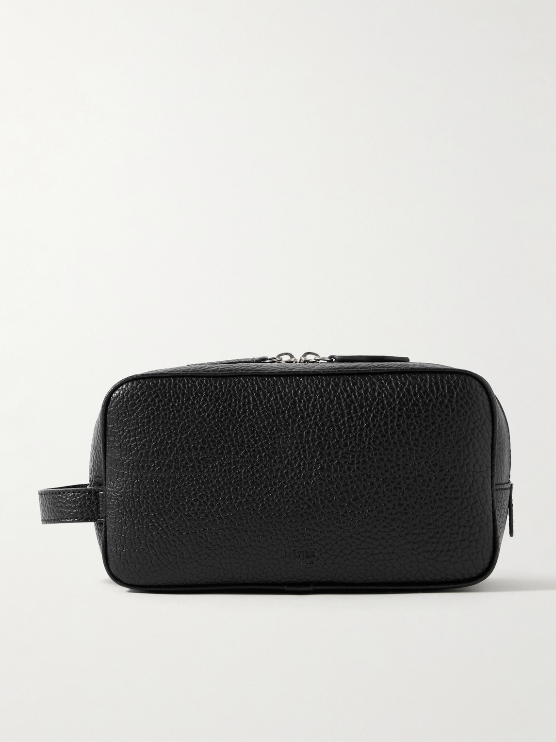 Metier Full-grain Leather Wash Bag In Black