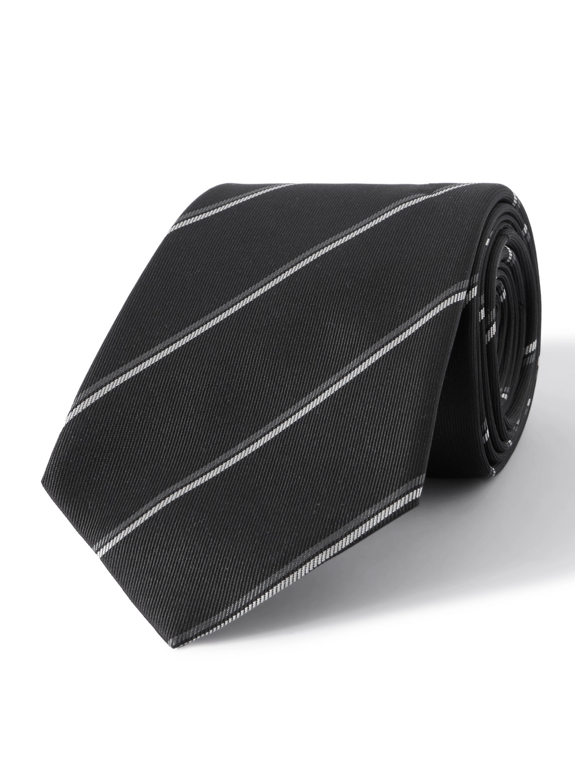 8cm Striped Silk-Twill Tie