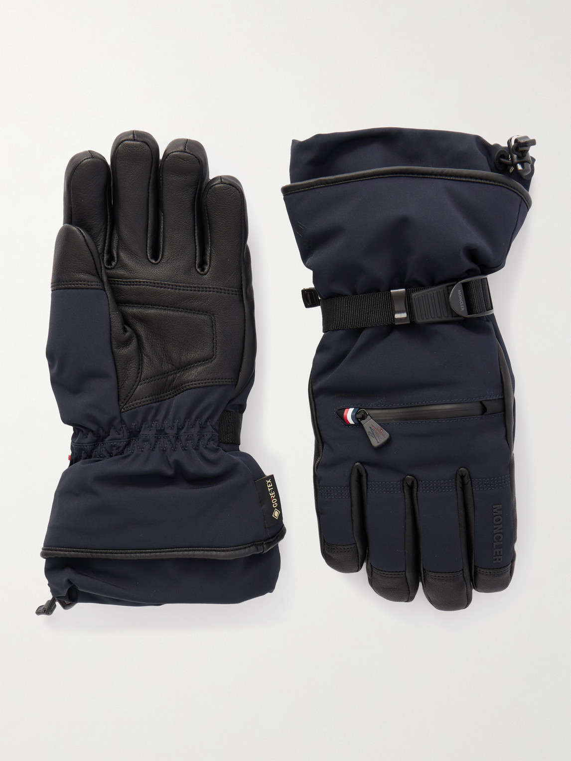 Leather-Trimmed Shell Ski Gloves