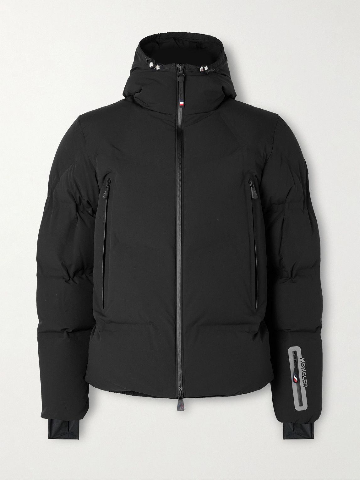 Quilted Tech-Poplin Hooded Down Jacket
