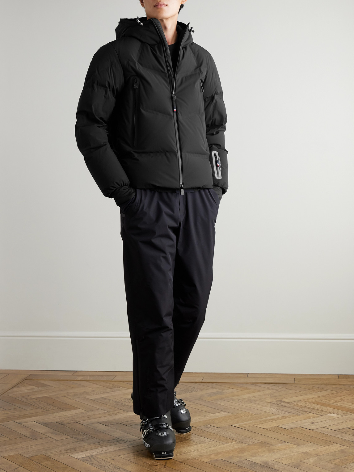 Quilted Tech-Poplin Hooded Down Jacket — 2
