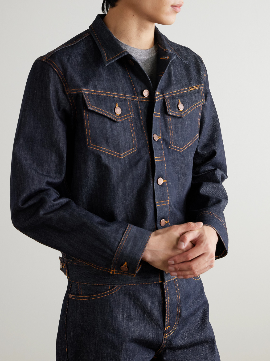  Nudie Jeans - Conny Embroidered Organic Denim Jacket - Men - Blue - S 