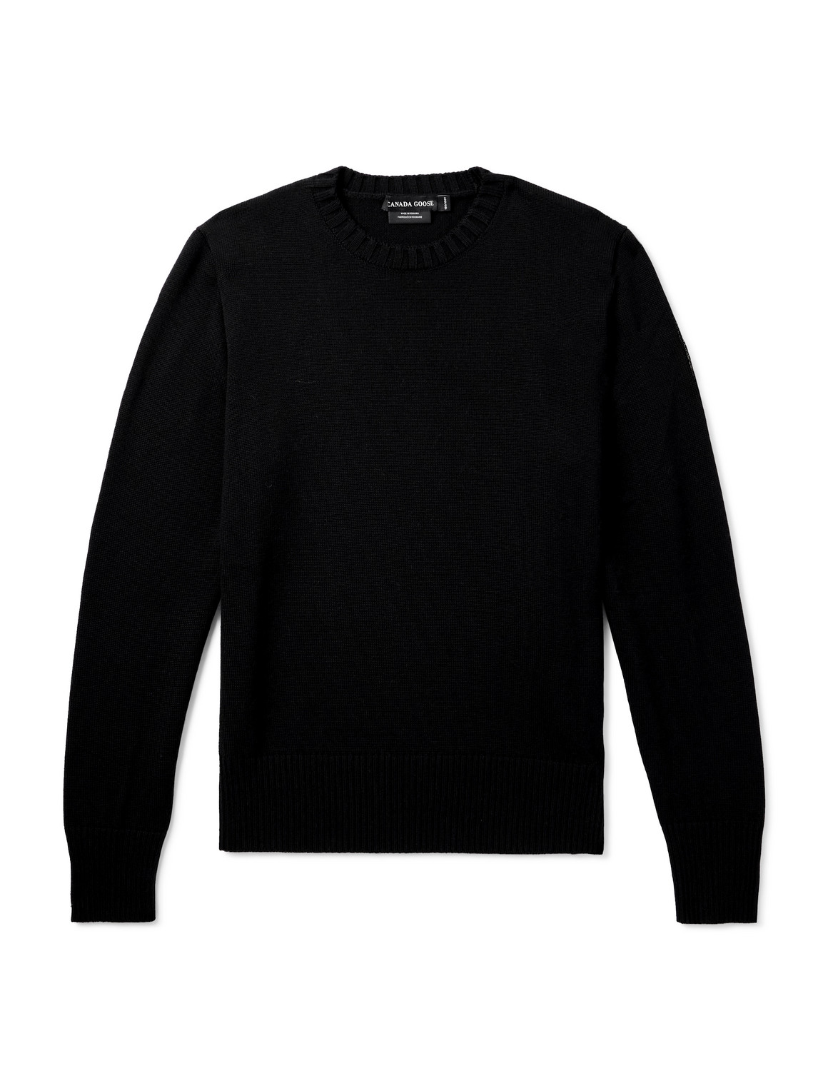 Canada Goose Rosseau Logo-appliquéd Wool Sweater In Black