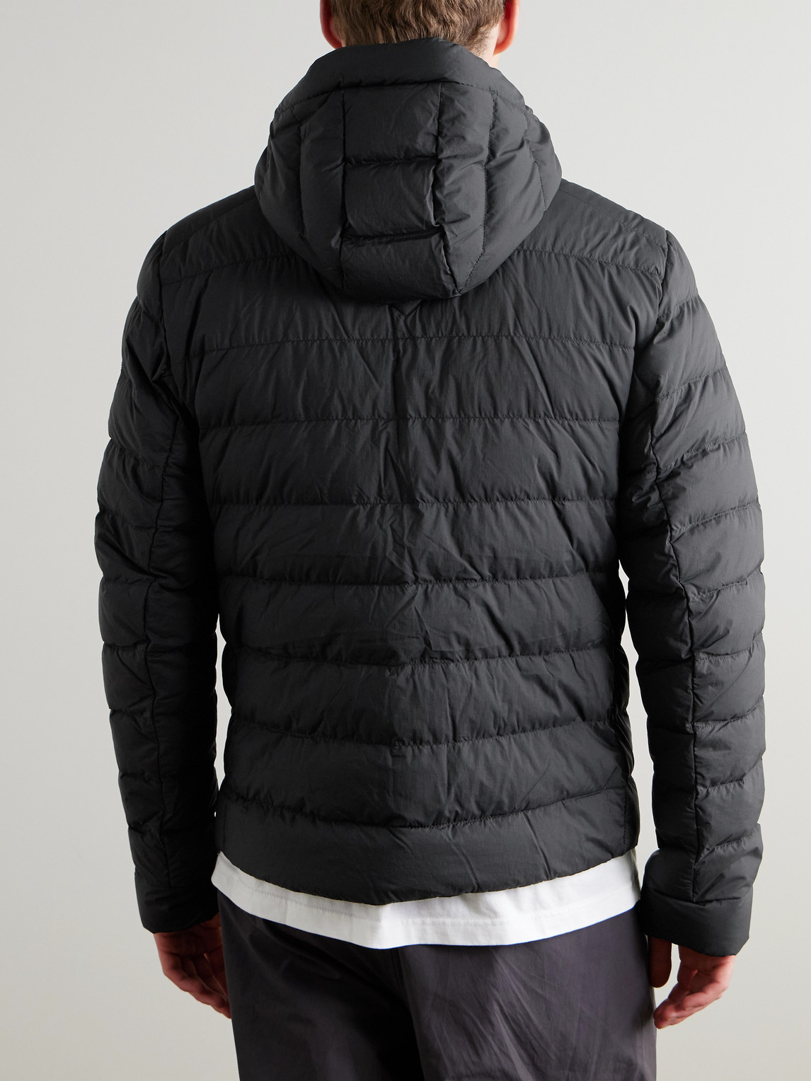 Canada Goose Crofton Logo-appliquéd Quilted Enduraluxe® Hooded Down Jacket In Black