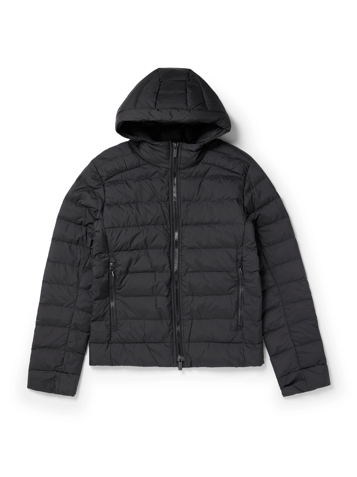 Canada Goose Crofton Logo-appliquéd Quilted Enduraluxe® Hooded Down Jacket In Black