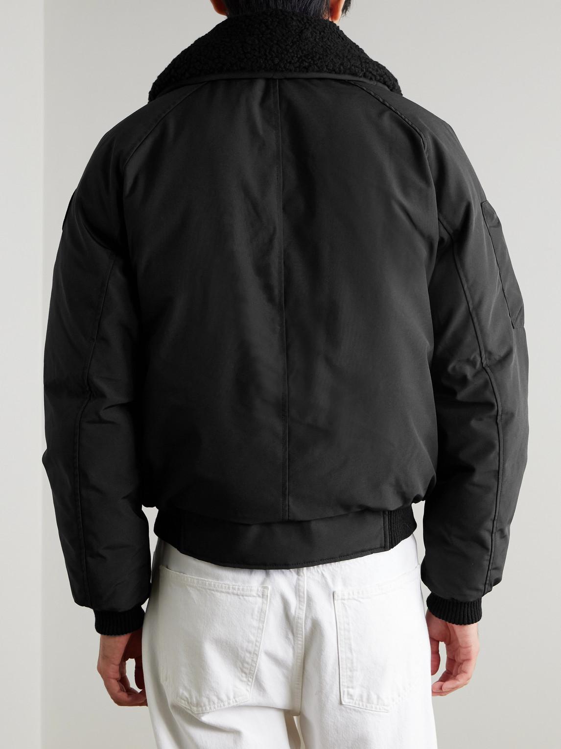 Canada Goose Chilliwack Recycled Wool-blend Fleece And Shell Down Bomber Jacket In Black