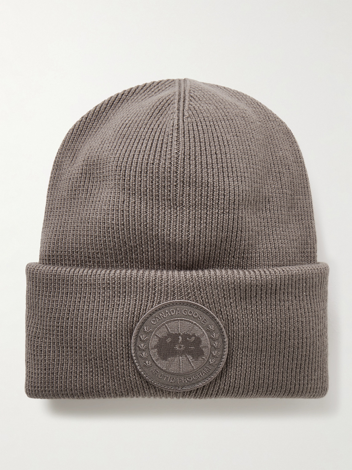 Canada Goose Logo-appliquéd Wool Beanie In Gray