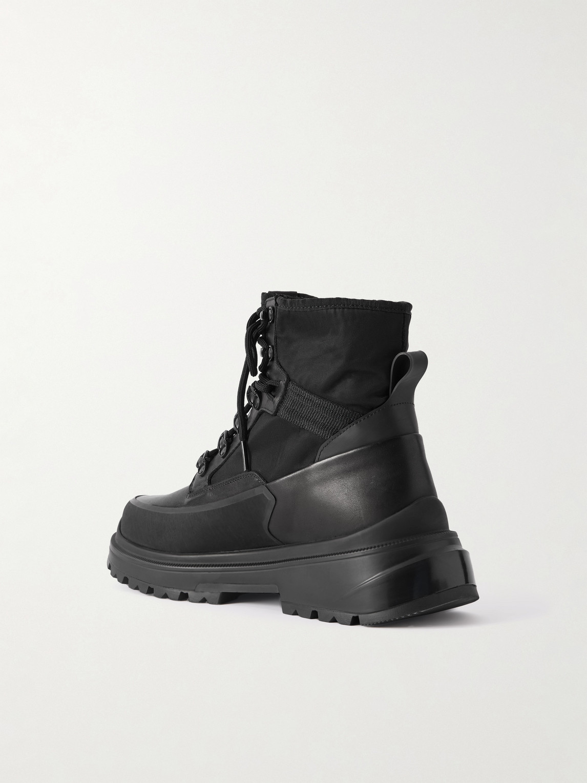 Canada Goose Keystone Rubber-trimmed Leather And Twill Boots In Black