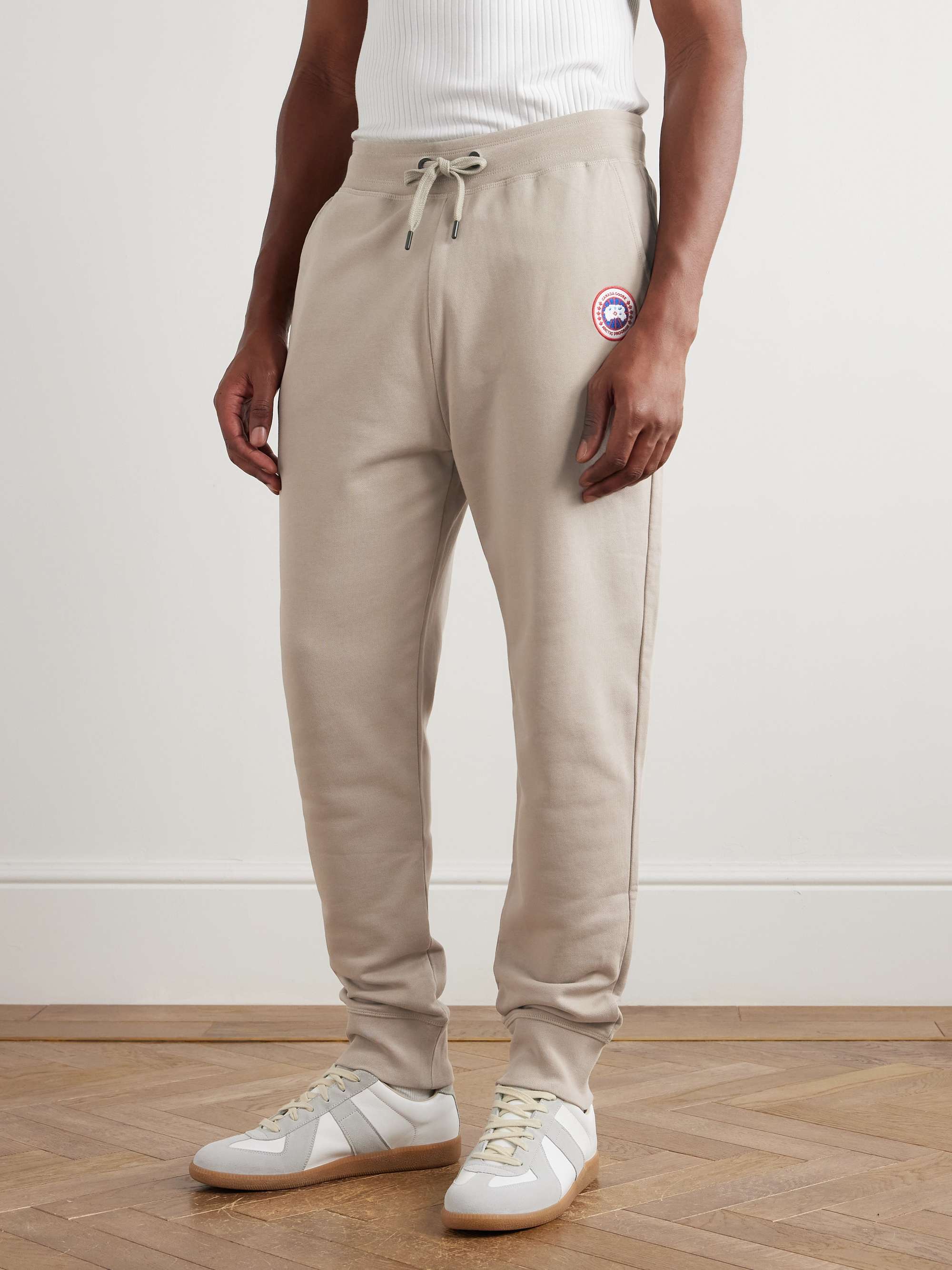CANADA GOOSE Huron Tapered Logo-Appliquéd Cotton-Jersey Sweatpants