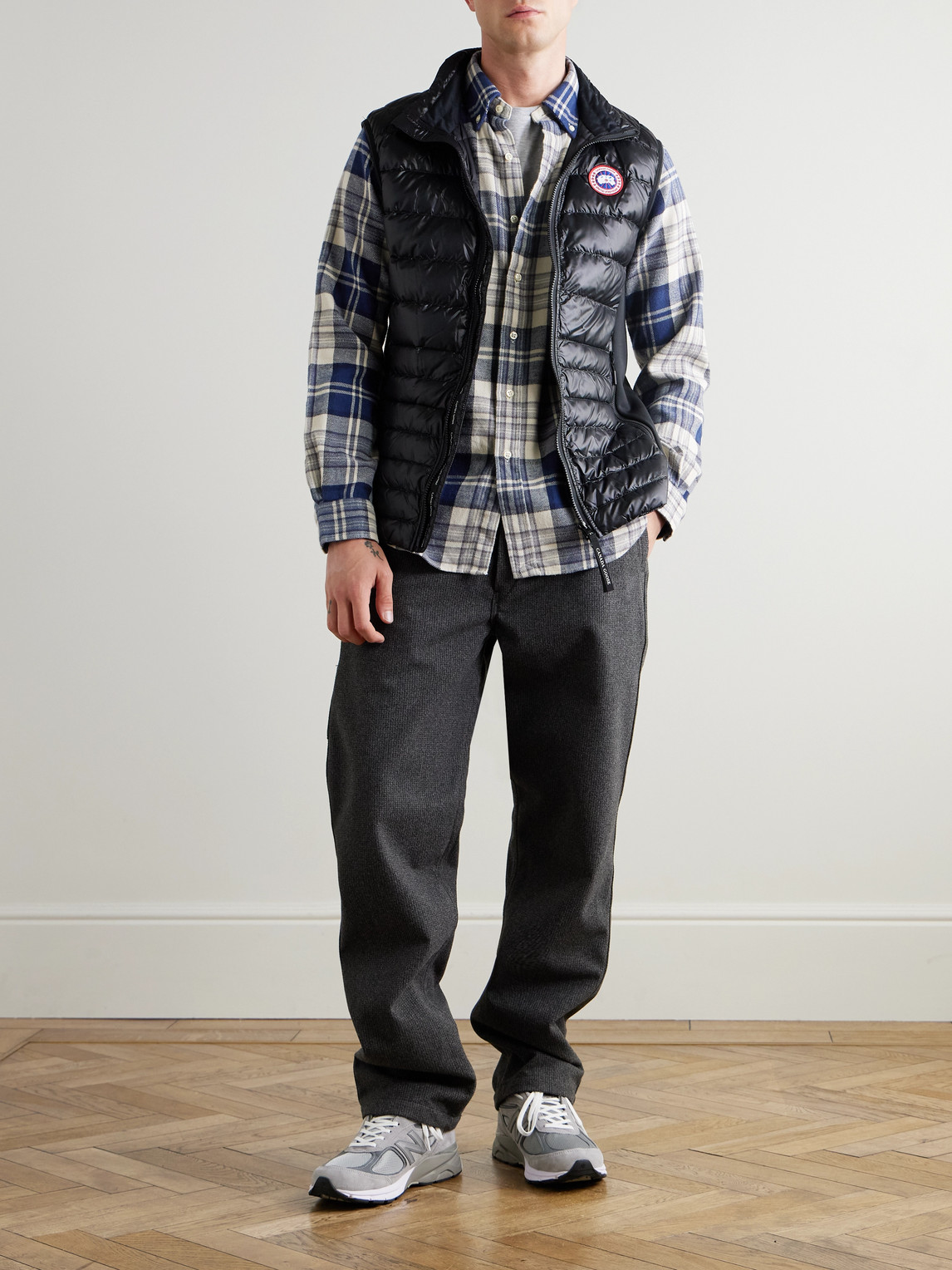 Canada Goose Hybdridge Lite Quilted Recycled-ripstop And Stretch-jersey Down Gilet In Black