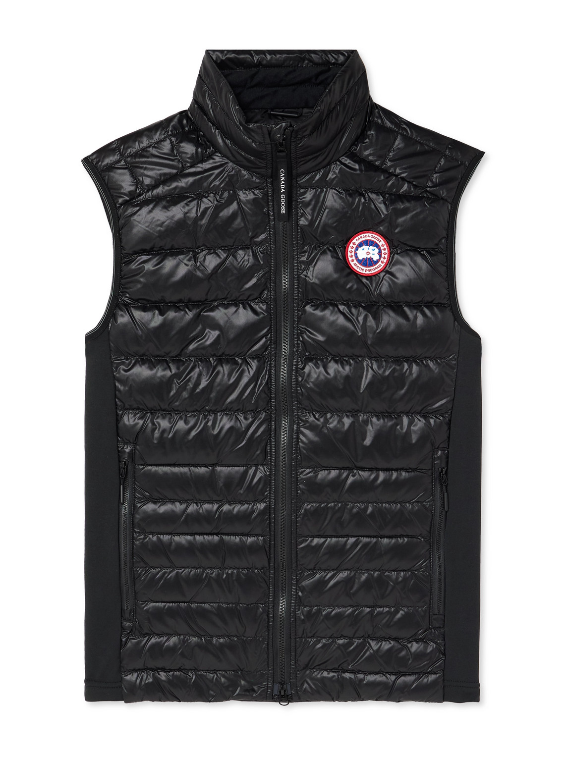 Canada Goose Hybdridge Lite Quilted Recycled-ripstop And Stretch-jersey Down Gilet In Black