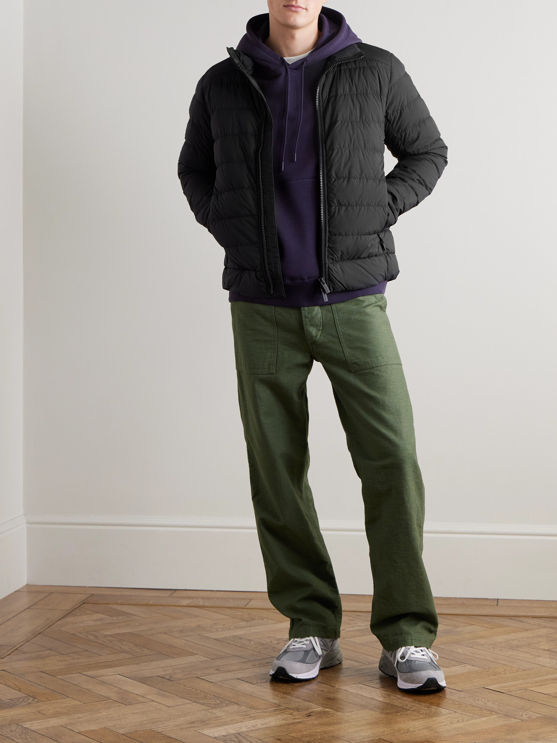 Canada Goose Crofton Logo-appliquéd Quilted Enduraluxe® Down Jacket In Black
