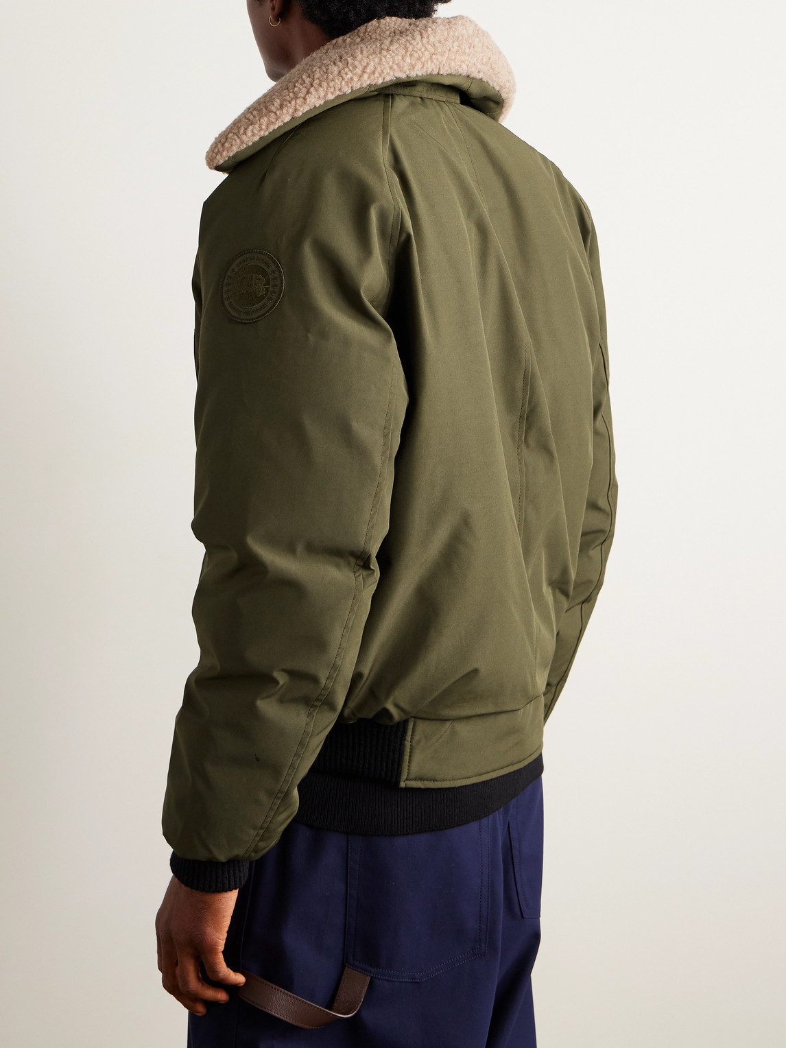 Canada Goose Chilliwack Recycled Wool-blend Fleece And Shell Down Bomber Jacket In Green