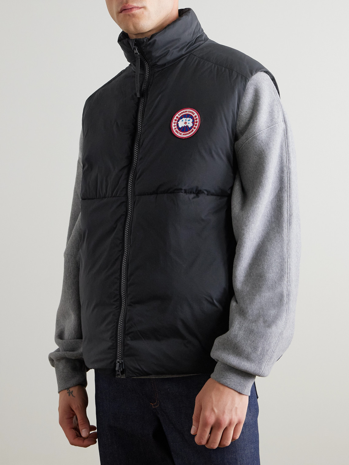 Canada Goose Quilted Sleeveless High Collar Vest In Black