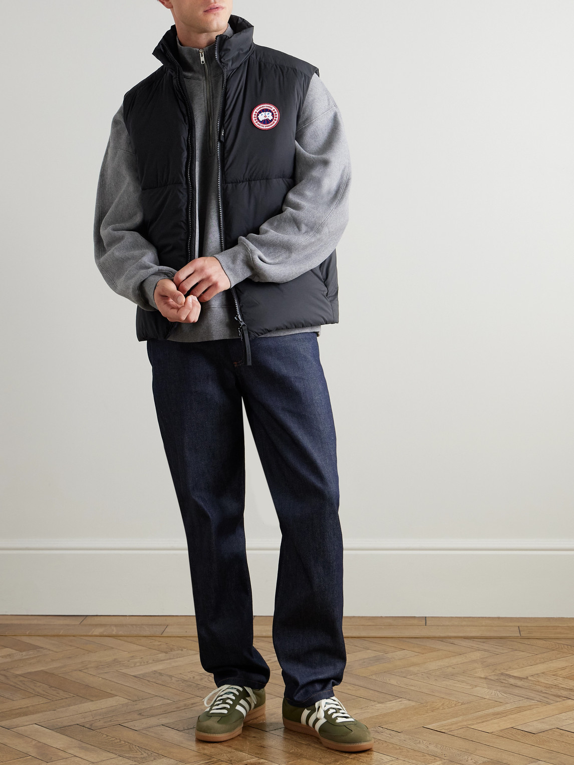 Canada Goose Quilted Sleeveless High Collar Vest In Black