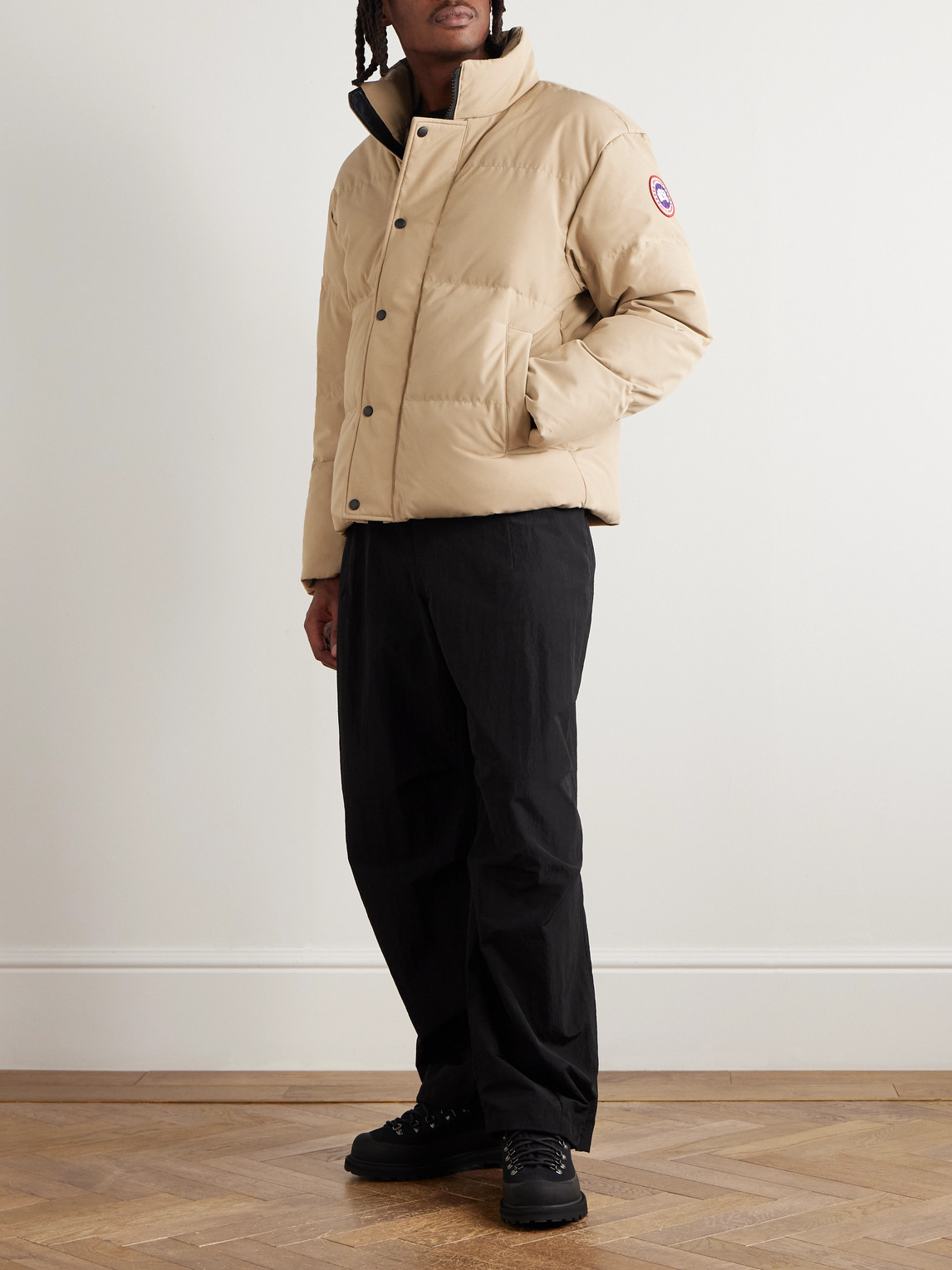 Canada Goose Bayview Logo-appliquéd Quilted Arctic Tech® Down Jacket In Neutral