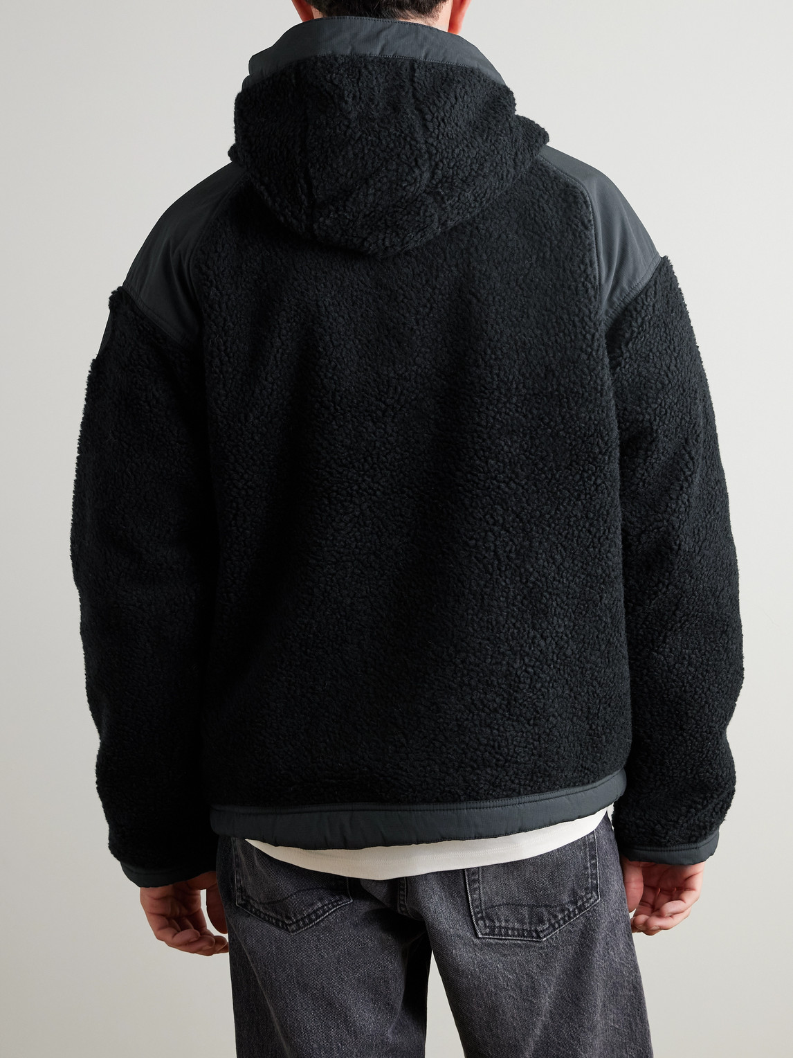 Canada Goose Alberni Reversible Ripstop And Wool-blend Fleece Hooded Jacket In Black