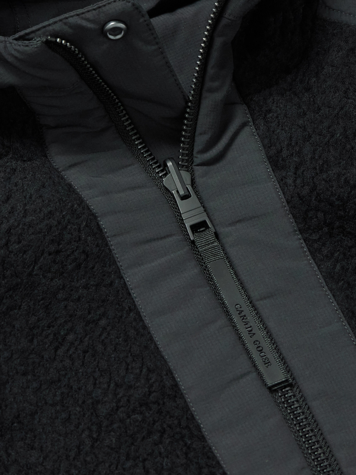 Canada Goose Alberni Reversible Ripstop And Wool-blend Fleece Hooded Jacket In Black
