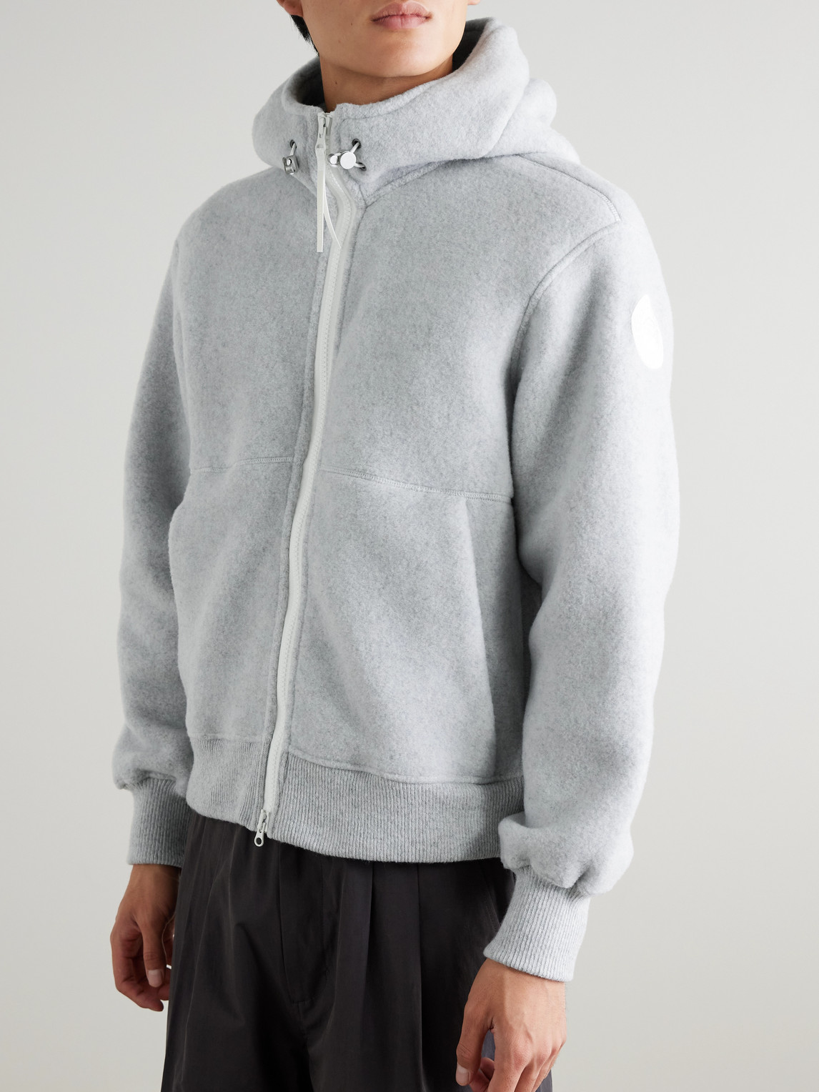 Canada Goose Chilliwack Recycled Wool-blend Jersey Hooded Bomber Jacket In Gray