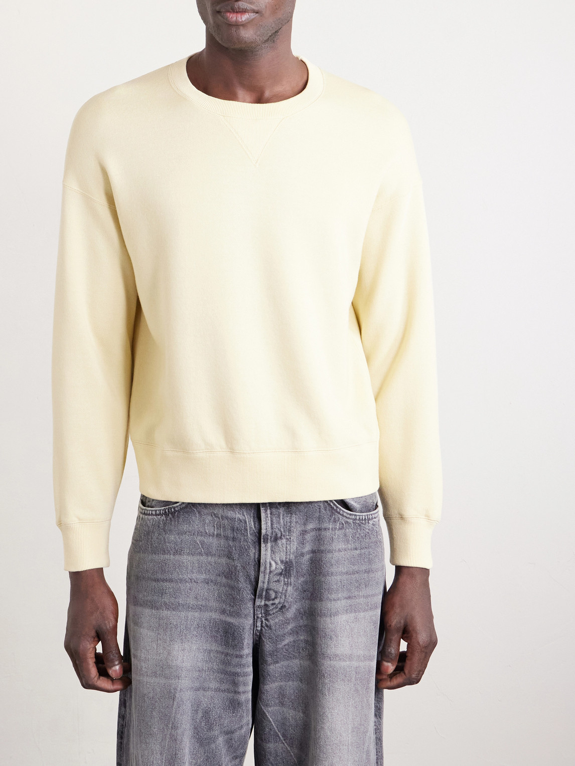  Visvim - Jumbo Sb Wool And Cotton-blend Jersey Sweatshirt - Men - Yellow - 4 
