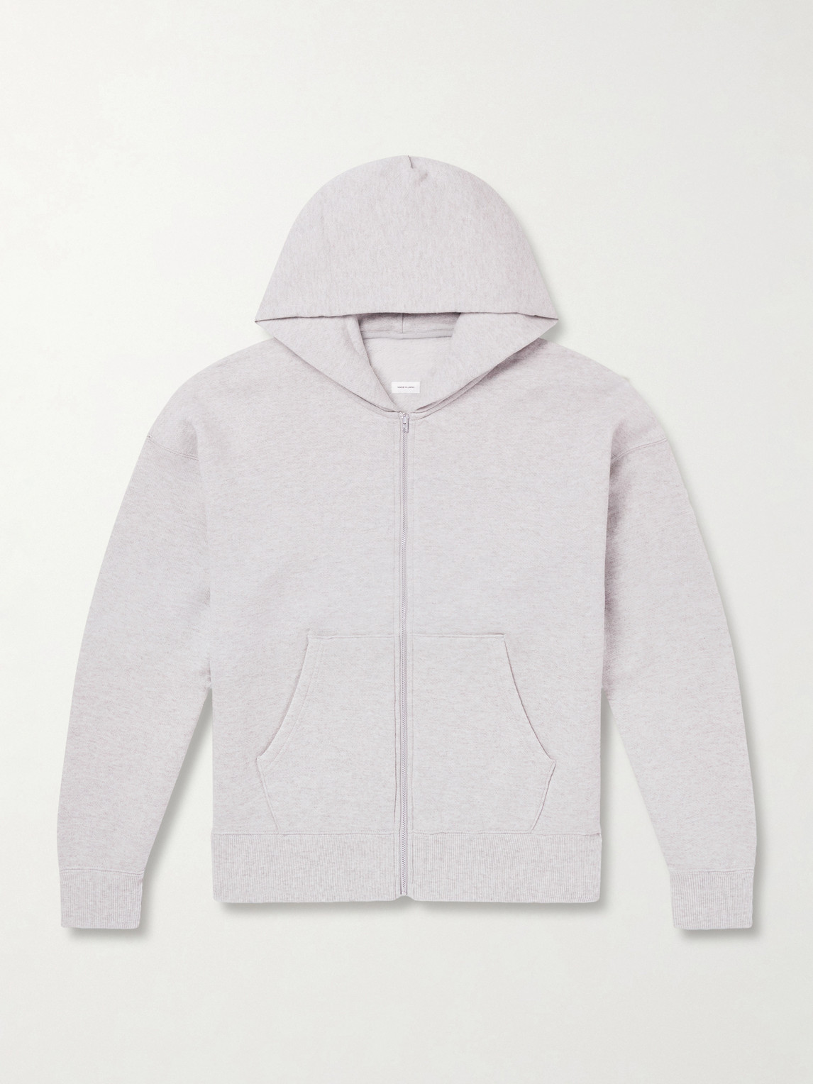 Visvim Jumbo Wool And Cotton-blend Jersey Zip-up Hoodie In Silver