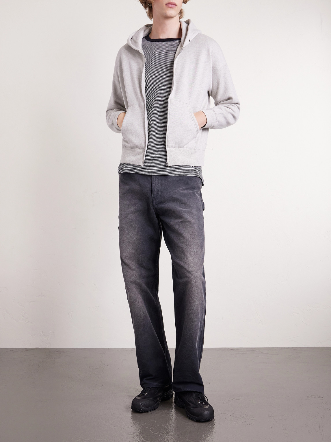 Jumbo Wool And Cotton-Blend Jersey Zip-Up Hoodie