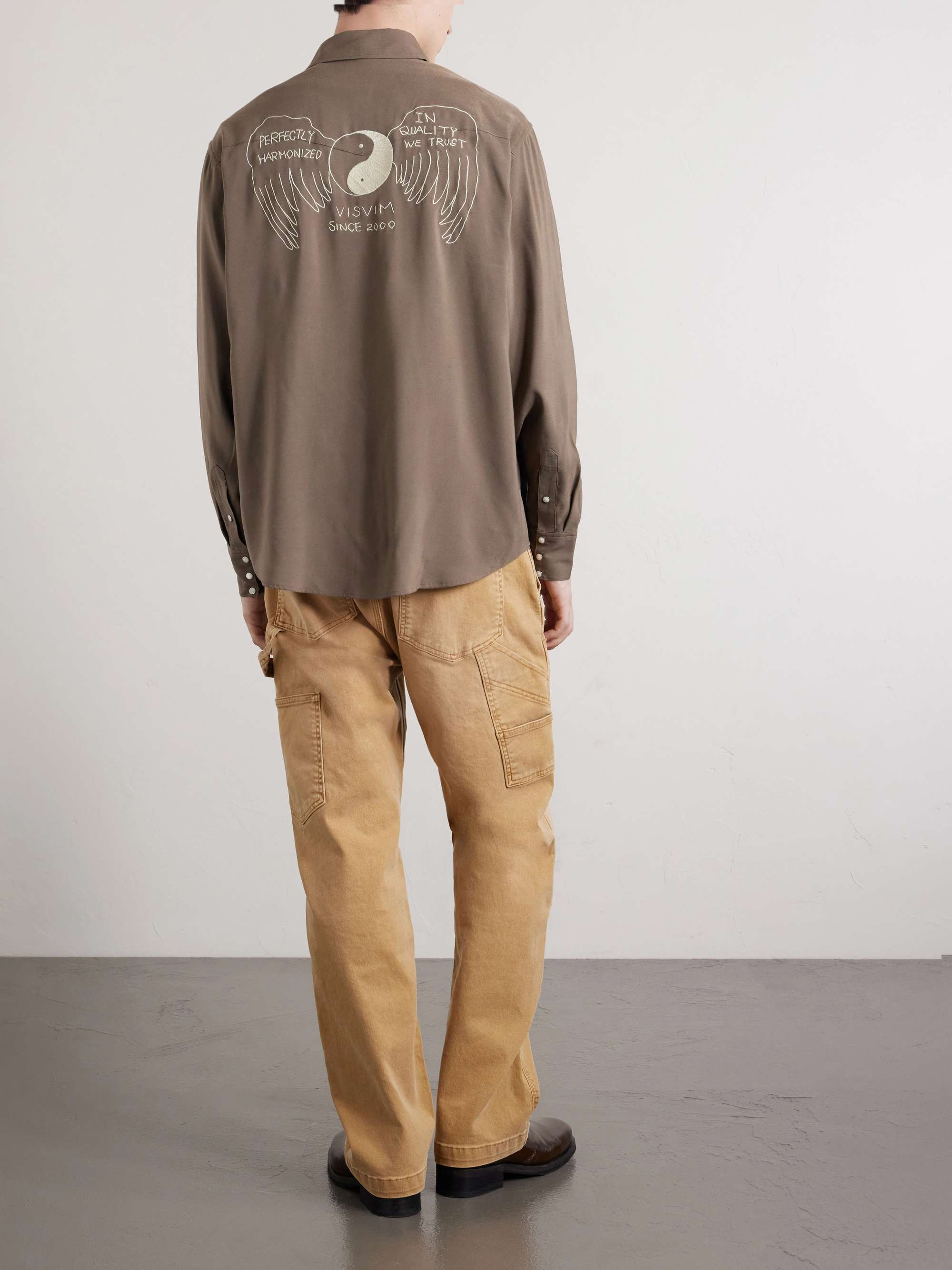 VISVIM Four Corners Logo-Embroidered Canvas Western Shirt for Men