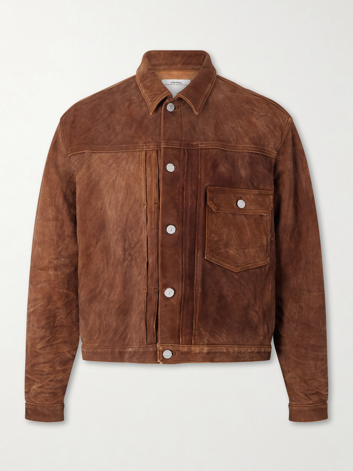 Visvim 102x Cropped Leather Jacket In Brown