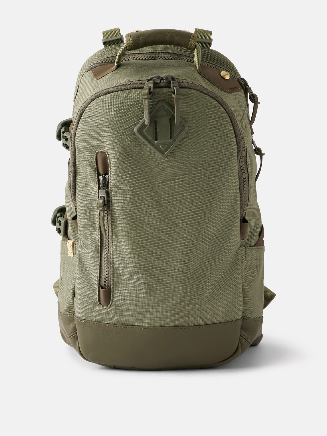Visvim Leather-trimmed Cordura® Backpack In Green