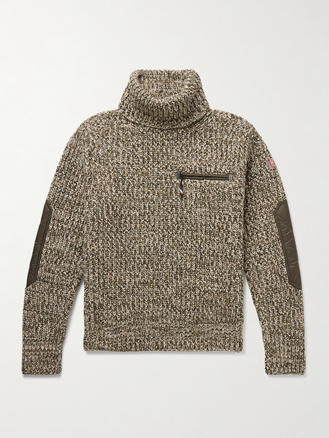 Shell-Trimmed Virgin Wool Rollneck Sweater
