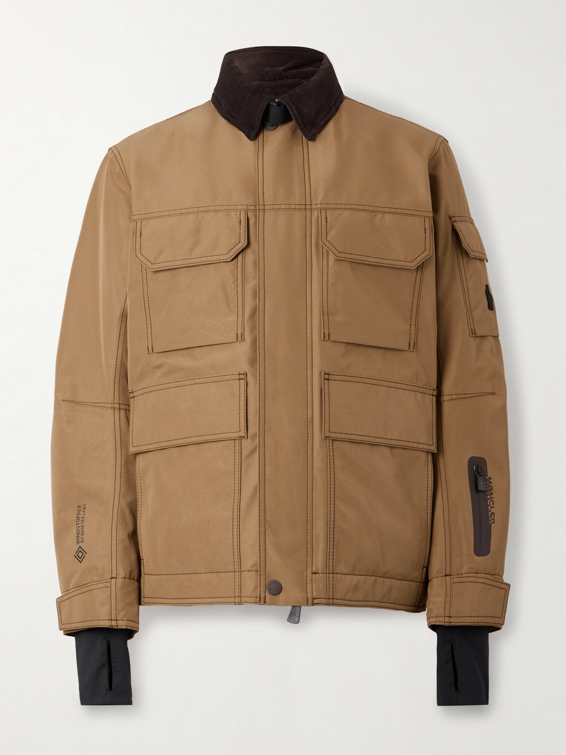 Marguns Cotton-Corduroy and Stretch-Jersey Trimmed WINDSTOPPER® by GORE-TEX LABS Hooded Ski Jacket